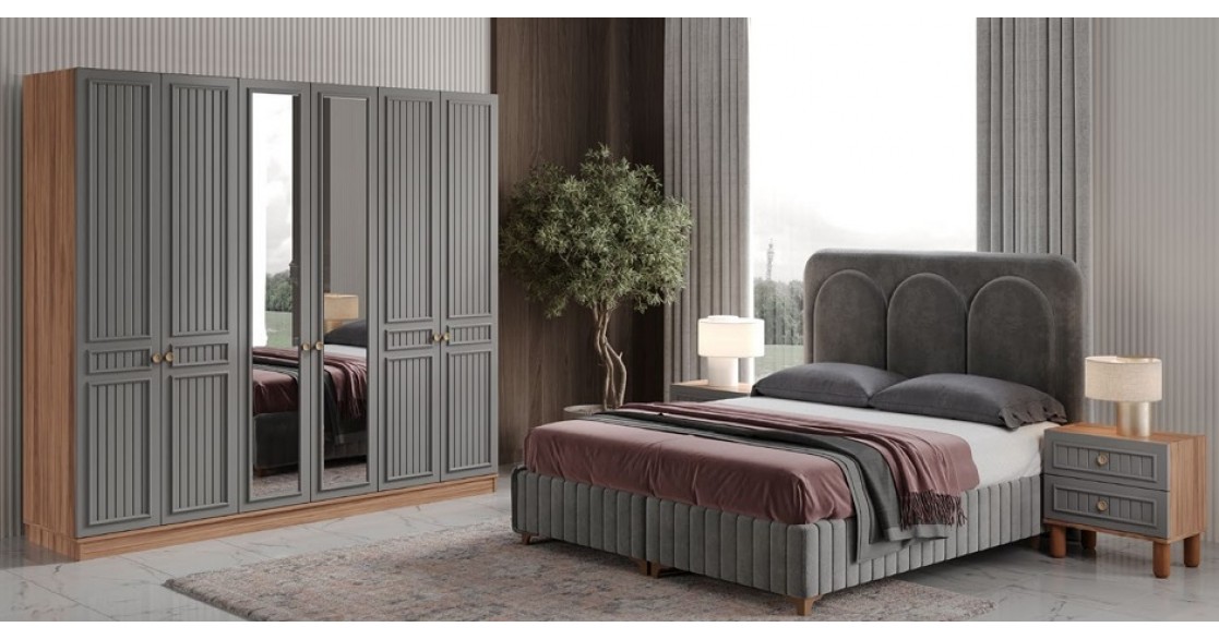 Antrasit Bohem Yatak Odası