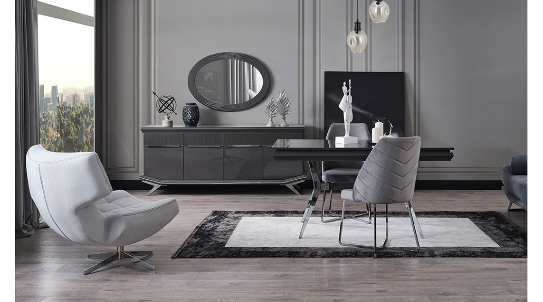 Villa Antrasit Krom Yemek Odası