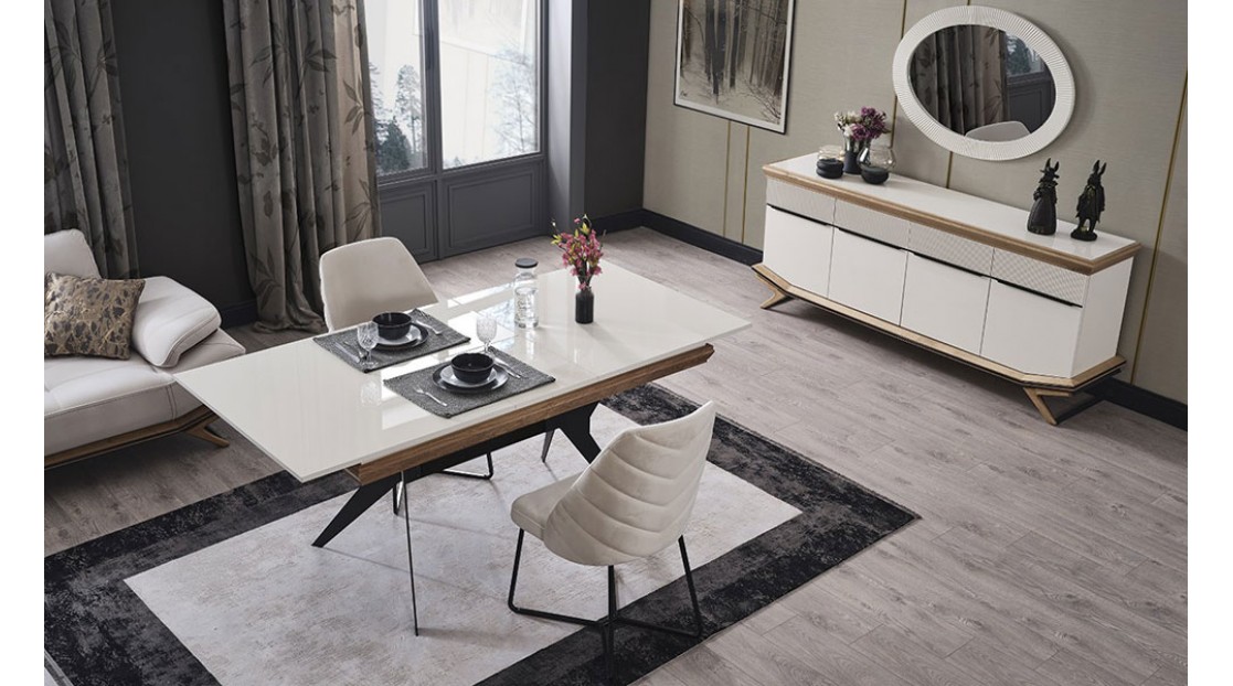 Villa Ceviz Beyaz Yemek Odası